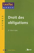 Couverture du livre « Droit des obligations » de Gulsen Yildirim aux éditions Breal