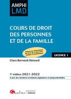 Couverture du livre « Cours de droit des personnes et de la famille (édition 2021/2022) » de Clara Bernard-Xemard aux éditions Gualino