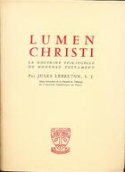 Couverture du livre « Lumen christi » de Jules Lebreton aux éditions Beauchesne