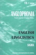 Couverture du livre « English linguistics » de  aux éditions Pu Du Midi