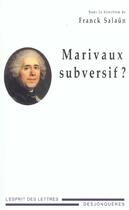 Couverture du livre « Marivaux subversif ? » de Franck Salaun aux éditions Desjonqueres