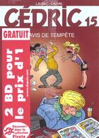 Couverture du livre « Cédric Tome 15 : avis de tempête » de Laudec et Raoul Cauvin aux éditions Dupuis