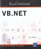 Couverture du livre « Vb.net » de Thierry Groussard aux éditions Eni