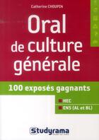Couverture du livre « Oral de culture générale à HEC » de Catherine Choupin aux éditions Studyrama