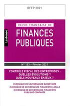 Couverture du livre « Revue francaise de finances publiques n 153 - fevrier 2021 - controle fiscal des entreprises : quell » de  aux éditions Lgdj