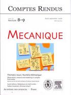 Couverture du livre « Comptes rendus academie des sciences, mecanique, t.334, fascicule 8-9, aoutseptembre 2006 : observatio » de Fabien Anselmet aux éditions Elsevier