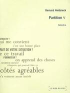 Couverture du livre « Partition V » de Bernard Heidsieck aux éditions Le Bleu Du Ciel