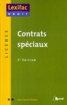 Couverture du livre « Contrats speciaux » de Planque aux éditions Breal