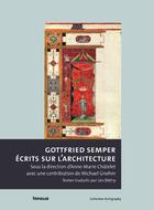 Couverture du livre « Gottfried Semper ; écrits sur l'architecture » de Anne-Marie Chatelet et Michael Gnehm et Gottfried Semper aux éditions Infolio