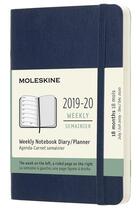 Couverture du livre « Agenda 18 mois semainier ; poche bleu saphir souple (édition 2019/2020) » de Moleskine aux éditions Moleskine Papet