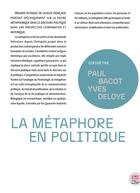 Couverture du livre « La métaphore en politique » de Deloye/Yves et Paul Bagot aux éditions Bord De L'eau