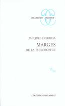 Couverture du livre « Marges de philosophie » de Jacques Derrida aux éditions Minuit