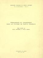 Couverture du livre « Permanence et changement dans le système de partis français » de Maurice Duverger aux éditions Presses De Sciences Po