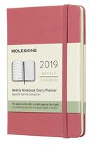 Couverture du livre « Agenda semainier poche rose rigide (édition 2019) » de  aux éditions Moleskine