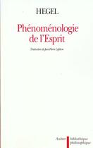 Couverture du livre « Phénoménologie de l'esprit » de Georg Wilhelm Friedrich Hegel aux éditions Flammarion