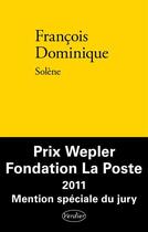 Couverture du livre « Solène » de Francois Dominique aux éditions Verdier
