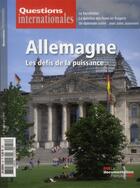 Couverture du livre « Revue questions internationales n.54 ; Allemagne ; les défis de la puissance » de Revue Questions Internationales aux éditions Documentation Francaise