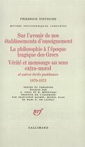 Couverture du livre « Écrits posthumes : (1870-1873) » de Friedrich Nietzsche aux éditions Gallimard