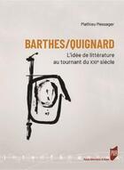 Couverture du livre « Barthes/Quignard » de Mathieu Messager aux éditions Pu De Rennes