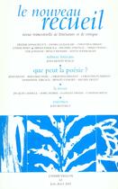 Couverture du livre « Le Nouveau Recueil T.63 » de Revue Le Nouveau Recueil aux éditions Champ Vallon