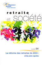 Couverture du livre « La reforme des retraites de 2003 : cinq ans apres n 54 juin 2008 » de  aux éditions Documentation Francaise