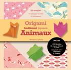 Couverture du livre « Origami traditionnel japonais : Animaux ; Kit complet avec un livret et 120 feuilles » de Michael Lafosse aux éditions Synchronique