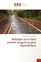 Couverture du livre « Metrique sur le fibre unitaire tangent au plan hyperbolique » de Pierre Nsanzamahoro aux éditions Editions Universitaires Europeennes