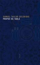 Couverture du livre « Propos de table » de Samuel Coleridge-Taylor aux éditions Allia