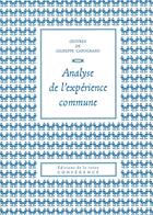Couverture du livre « Analyse de l'expérience commune » de Giuseppe Capograssi aux éditions Conference