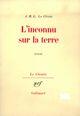 Couverture du livre « L'inconnu sur la terre » de Jean-Marie Gustave Le Clezio aux éditions Gallimard (patrimoine Numerise)