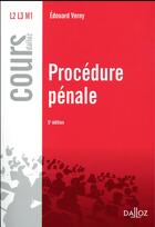 Couverture du livre « Procédure pénale (5e édition) » de Edouard Verny aux éditions Dalloz