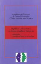 Couverture du livre « Diplômes universitaires en langue et culture françaises » de Adecuefe aux éditions Pu De Grenoble
