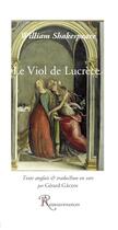 Couverture du livre « Le viol de lucrece » de William Shakespeare aux éditions Ressouvenances