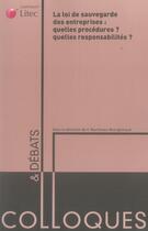 Couverture du livre « La loi de sauvegarde de entreprises : quelles procédures ? quelles responsabilités ? » de Martineau-Bourgninau aux éditions Lexisnexis