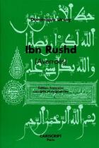 Couverture du livre « Ibn rushd (averroès) » de Dominique Urvoy aux éditions Cariscript
