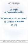 Couverture du livre « Le rapport sur la mendicite de lomenie de brienne en 1775 » de Comite D'Histoire De aux éditions Comite D'histoire De La Securite Sociale