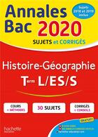Couverture du livre « Annales bac 2020 histoire-geo term l/es/s » de Nielly Florence aux éditions Hachette Education