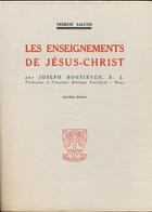 Couverture du livre « Les enseignements du Christ » de Joseph Bonsirven aux éditions Beauchesne