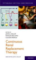 Couverture du livre « Continuous Renal Replacement Therapy » de Ronco Claudio aux éditions Oxford University Press Usa