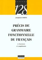 Couverture du livre « Grammaire Foctionnelle Du Francais T.2 » de Popin aux éditions Nathan