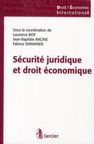 Couverture du livre « Sécurite juridique et droit économique » de  aux éditions Larcier