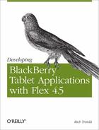 Couverture du livre « Developing BlackBerry tablet applications with Flex 4.5 » de Rich Tretola aux éditions O Reilly