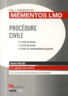 Couverture du livre « Procédure civile ; 2014-2015 (11eme édition) » de Natalie Fricero aux éditions Gualino