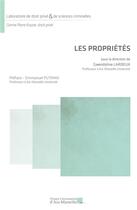 Couverture du livre « Les propriétés » de Gwendoline Lardeux aux éditions Pu D'aix Marseille