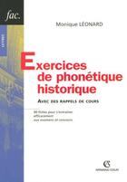 Couverture du livre « Exercices De Phonetique Historique » de Monique Leonard aux éditions Armand Colin