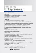 Couverture du livre « Revue de l'entrepreunariat T.2014/3.4 » de Revue De L'Entrepreunariat aux éditions De Boeck Superieur