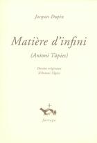 Couverture du livre « Matiere d'infini » de Jacques Dupin aux éditions Verdier