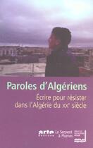 Couverture du livre « Paroles d'algeriens » de Laredj W aux éditions Serpent A Plumes