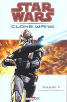 Couverture du livre « Star Wars - clone wars t.2 ; victoires et sacrifices » de John Ostrabder et Stephen Thompson et Haden Blackman et Jan Duursema aux éditions Delcourt