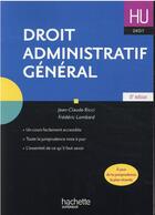 Couverture du livre « HU DROIT : droit administratif général (8e édition) » de Jean-Claude Ricci et Frédéric Lombard aux éditions Hachette Education